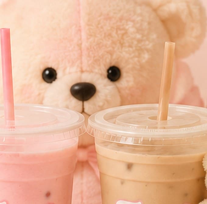 The large pink Tezzy bear that travels to every pop-up